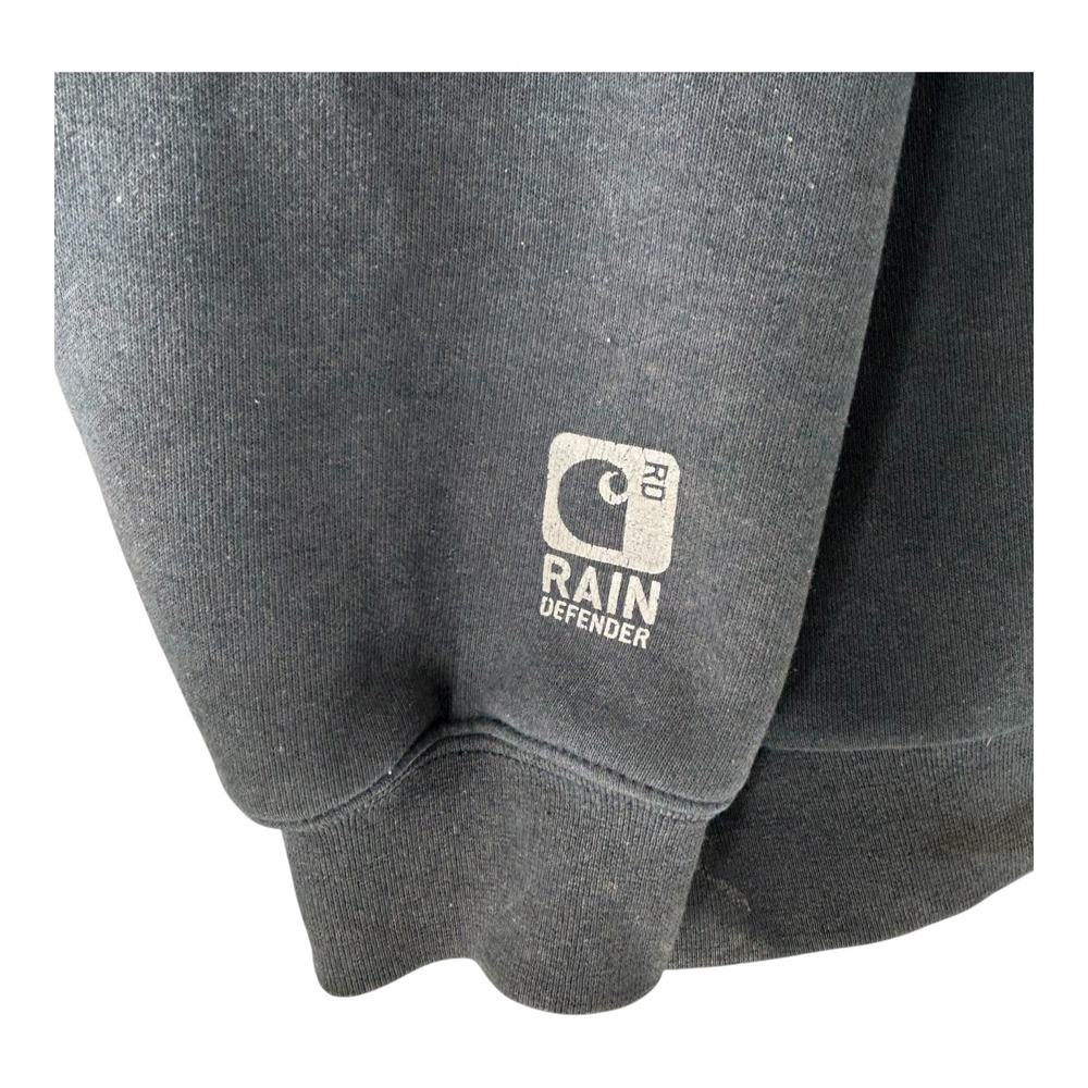 VTG Carhartt Jacket Hoodie Rain Defender Gray Mens 2XL Paint Distressed Read - Picture 11 of 13